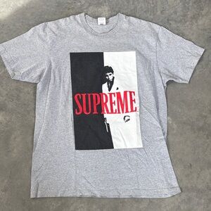 Supreme Scarface split T-shirt grey large